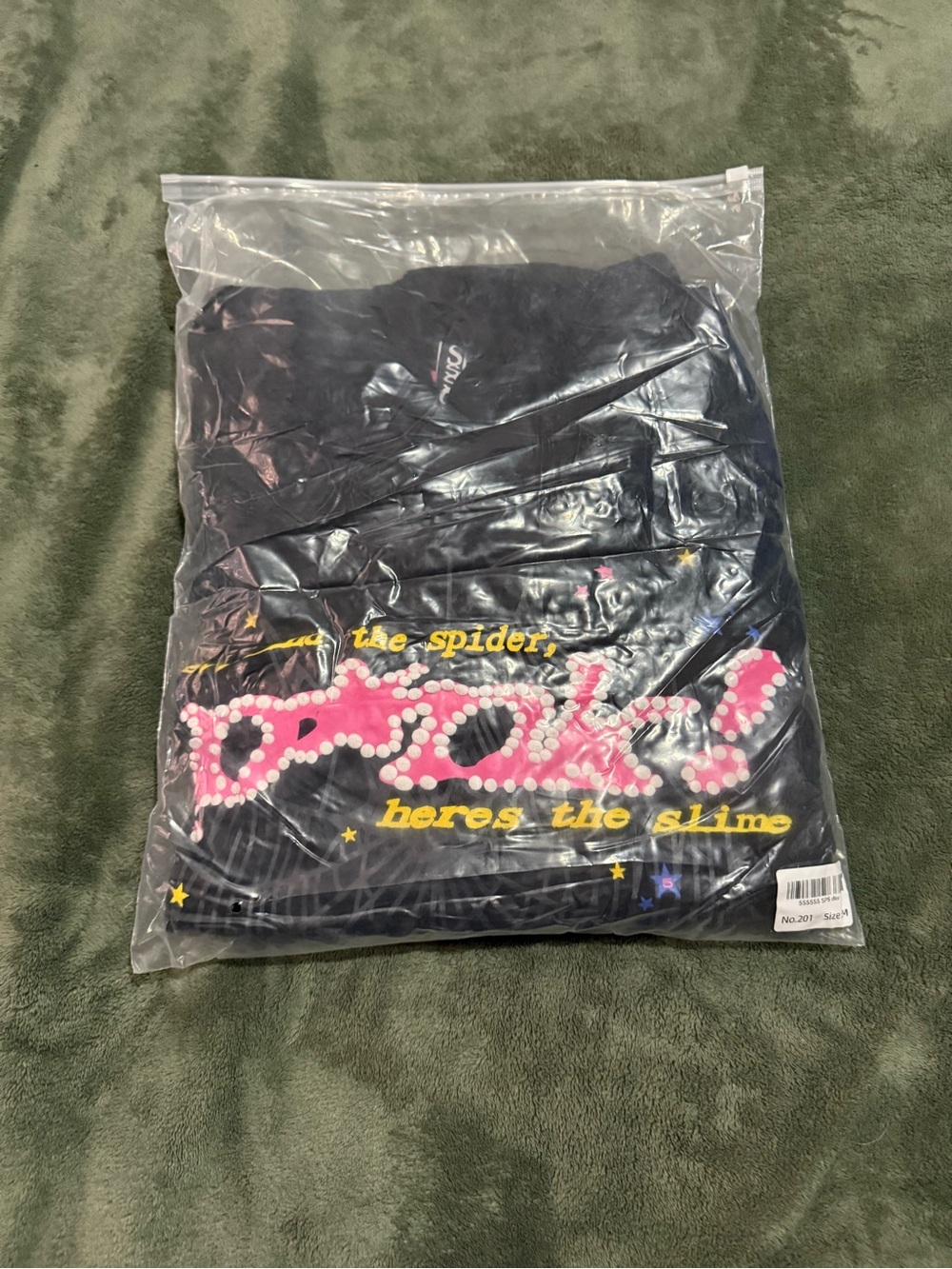 Pi*nk sp5der hoodie colors pink/black material made out of cotton.